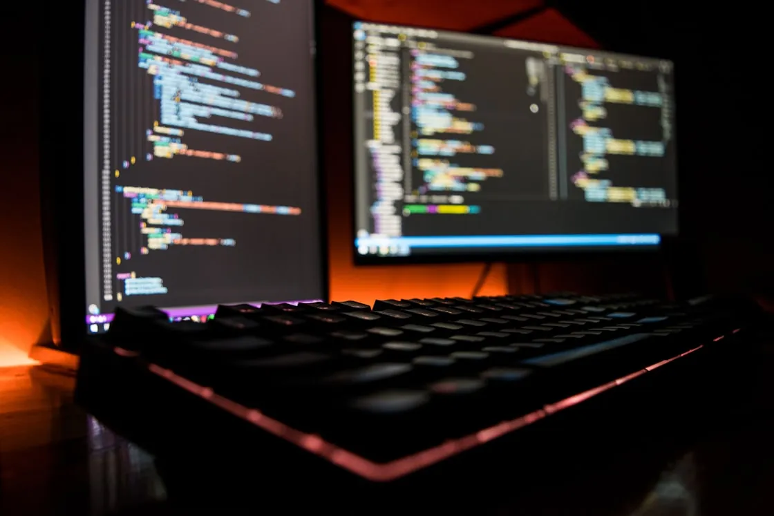 Two screens of code, with no page in sight.