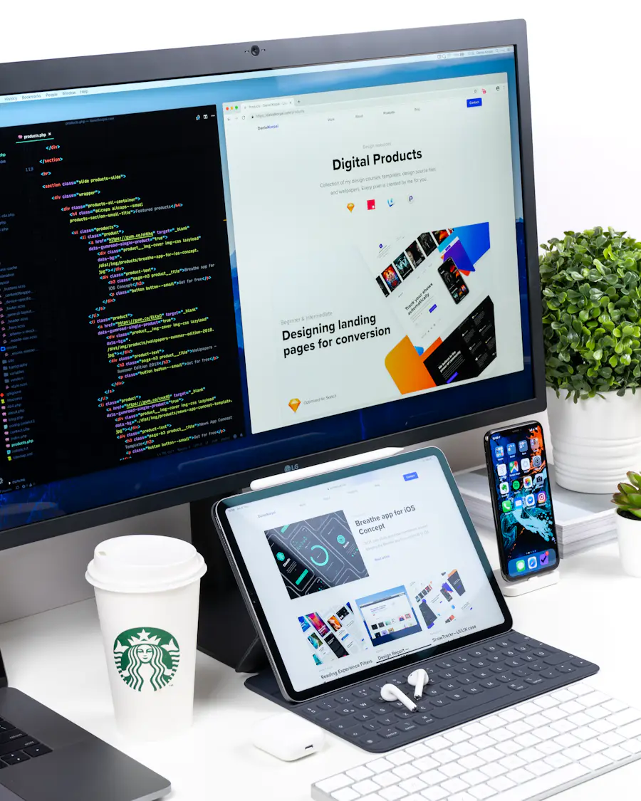 A monitor, a tablet and a phone showing the same site.